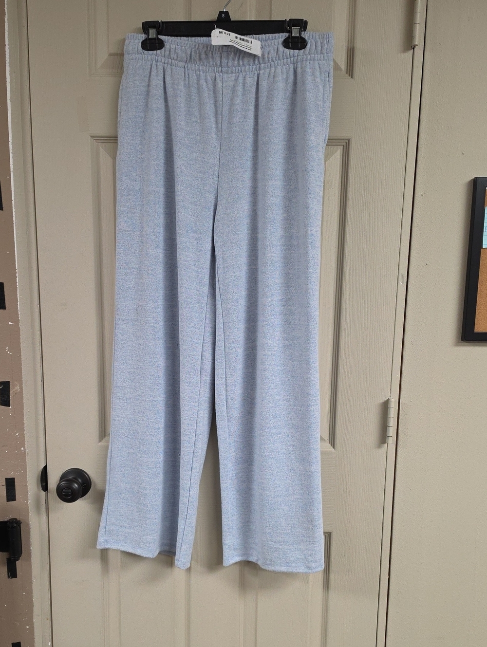 Relaxed Wide-Leg Pull-On Pants in Light Blue